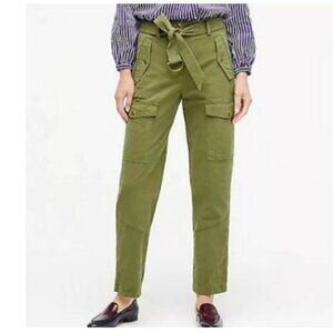 J. Crew Belted Military Cargo Olive Green Pants NEW